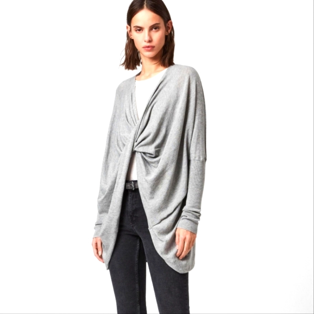All Saints Itat Shrug Cardigan Grey Small